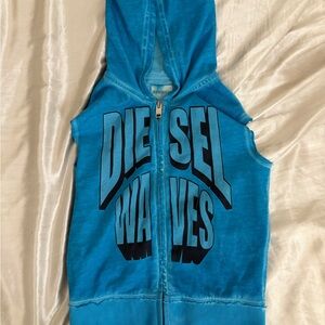 Diesel y2k Blue Sleeveless Hoodie